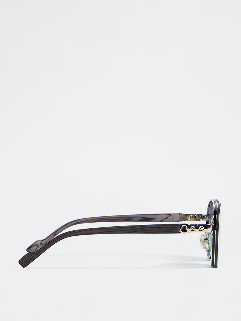 Nuon Blue Metal Frame Sunglasses - Comes with a Pouch and Cleaning Cloth