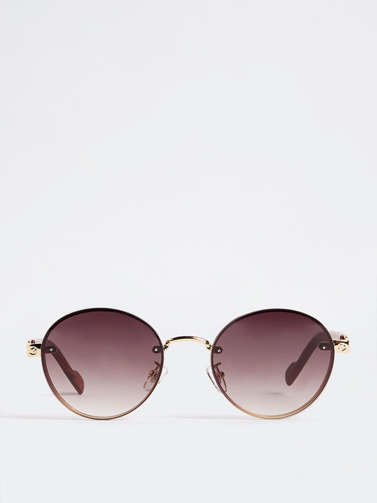 Nuon Brown Metal Frame Sunglasses - Comes with a Pouch and Cleaning Cloth