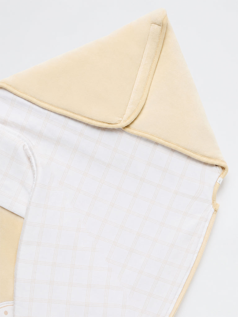 HOP Baby Boys Yellow Animal-Embroidered Cotton-Blend Sleeping Bag