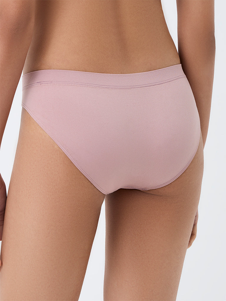 Superstar Dusty Pink Solid Cotton-Blend Bikini Briefs - Pack of 2