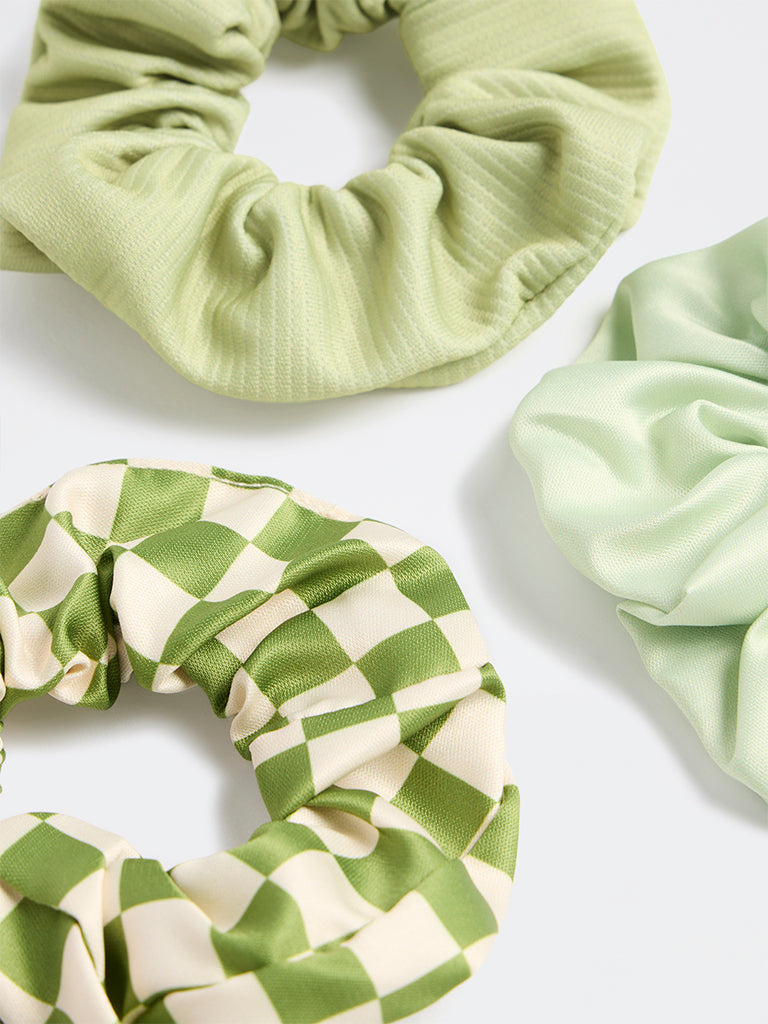 Westside Accessories Multicolour Hair Scrunchies - Pack of 3