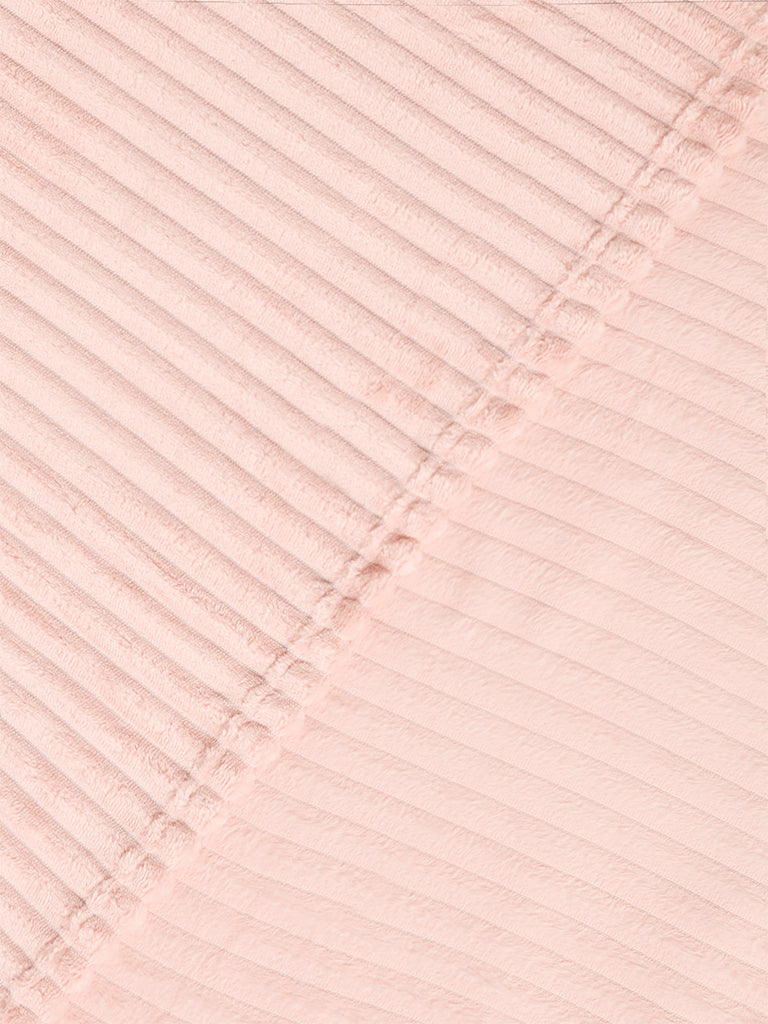 Westside Home Pink Ribbed-Textured Queen Bed Fleece Blanket