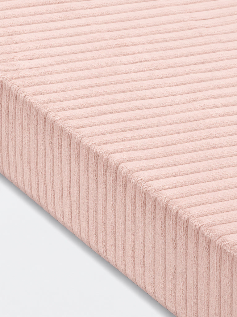 Westside Home Pink Ribbed-Textured Single Bed Fleece Blanket