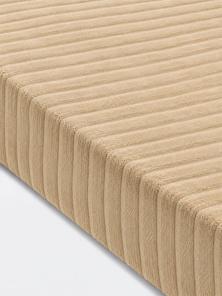 Westside Home Beige Ribbed-Textured Single Bed Fleece Blanket
