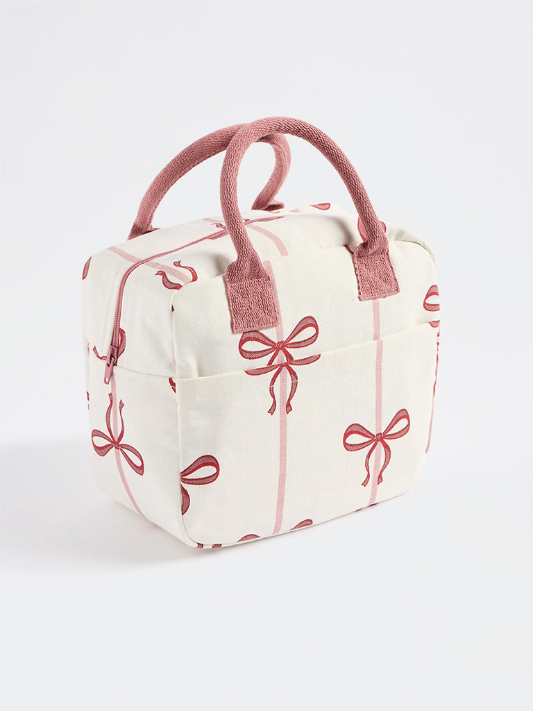 Westside Home White Bow Printed Lunch Bag