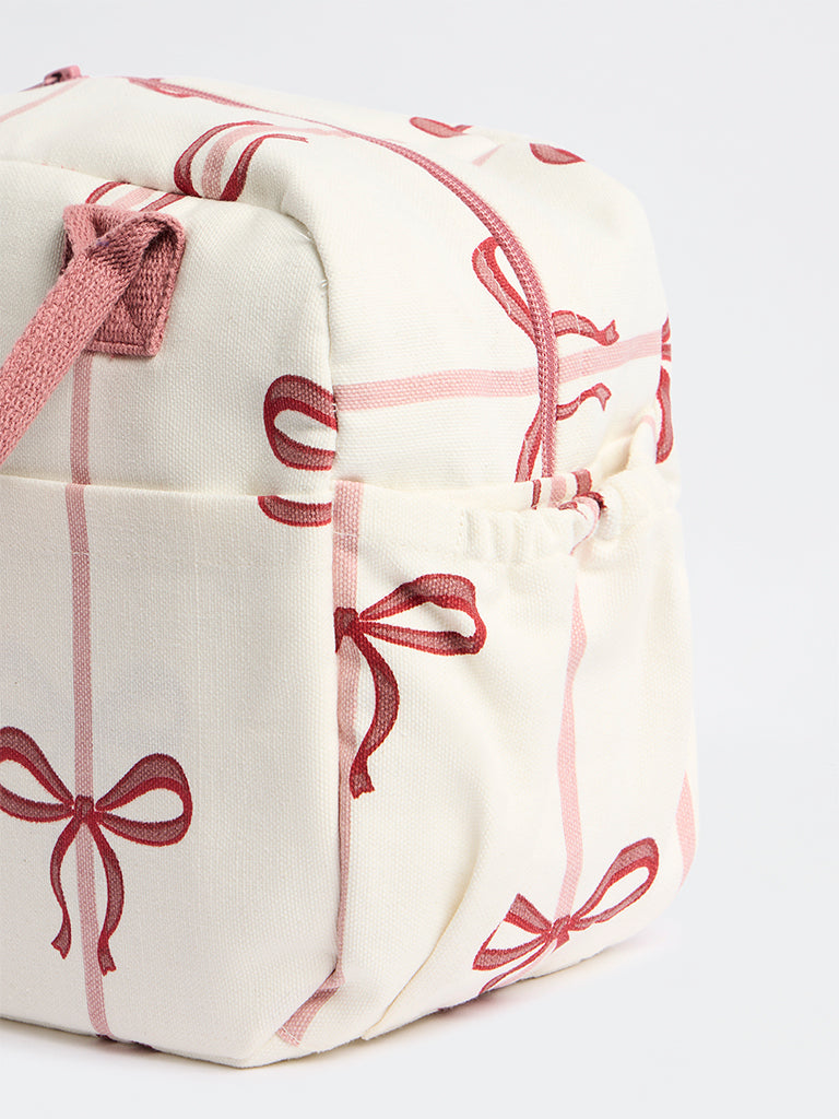 Westside Home White Bow Printed Lunch Bag