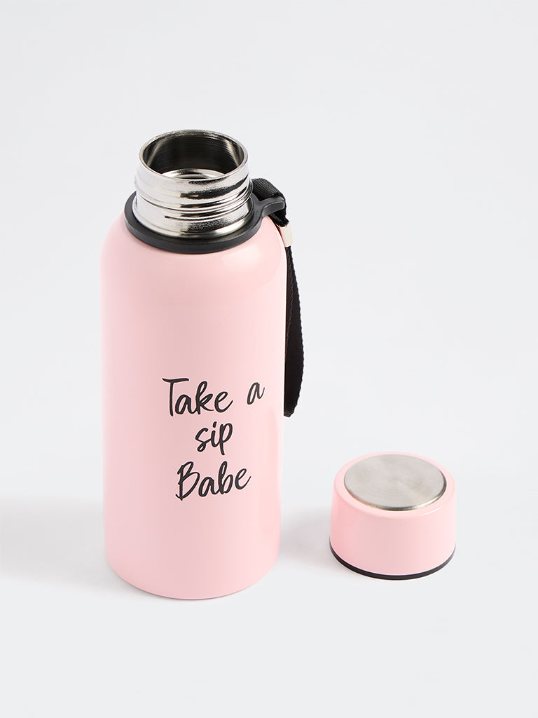 Westside Home Pink Typography Water Bottle - 500ml