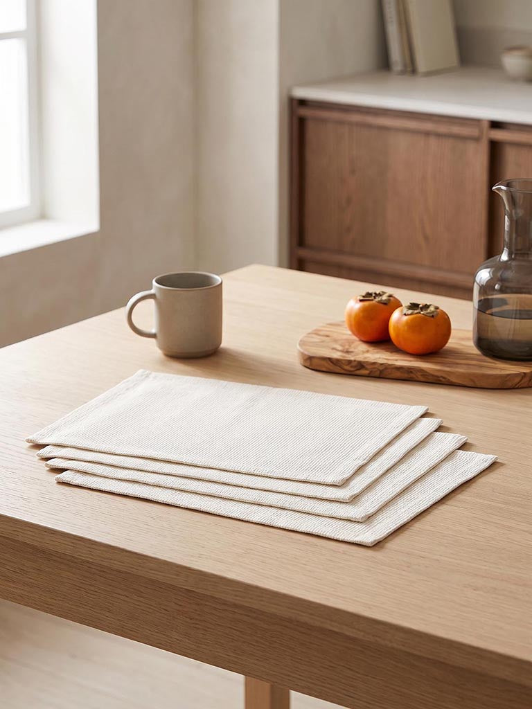 Westside Home Ivory Textured Placemats - Set of 4