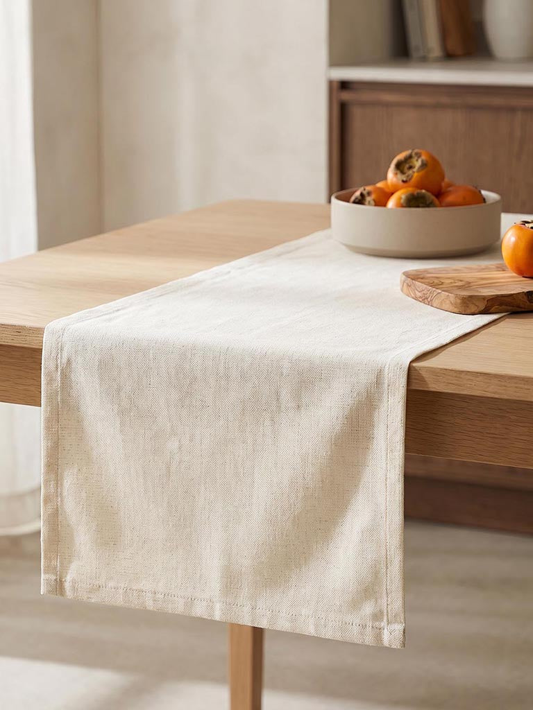 Westside Home Ivory Textured Table Runner