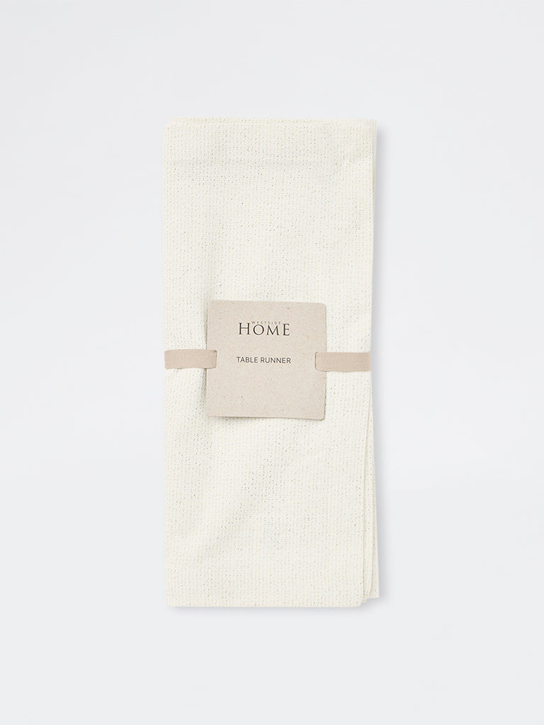 Westside Home Ivory Textured Table Runner