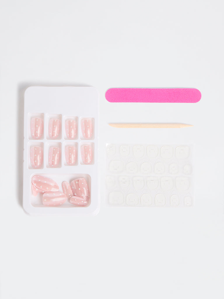 Studiowest Press and Go Pink Polka Dot Pattern Press-On Nails Set