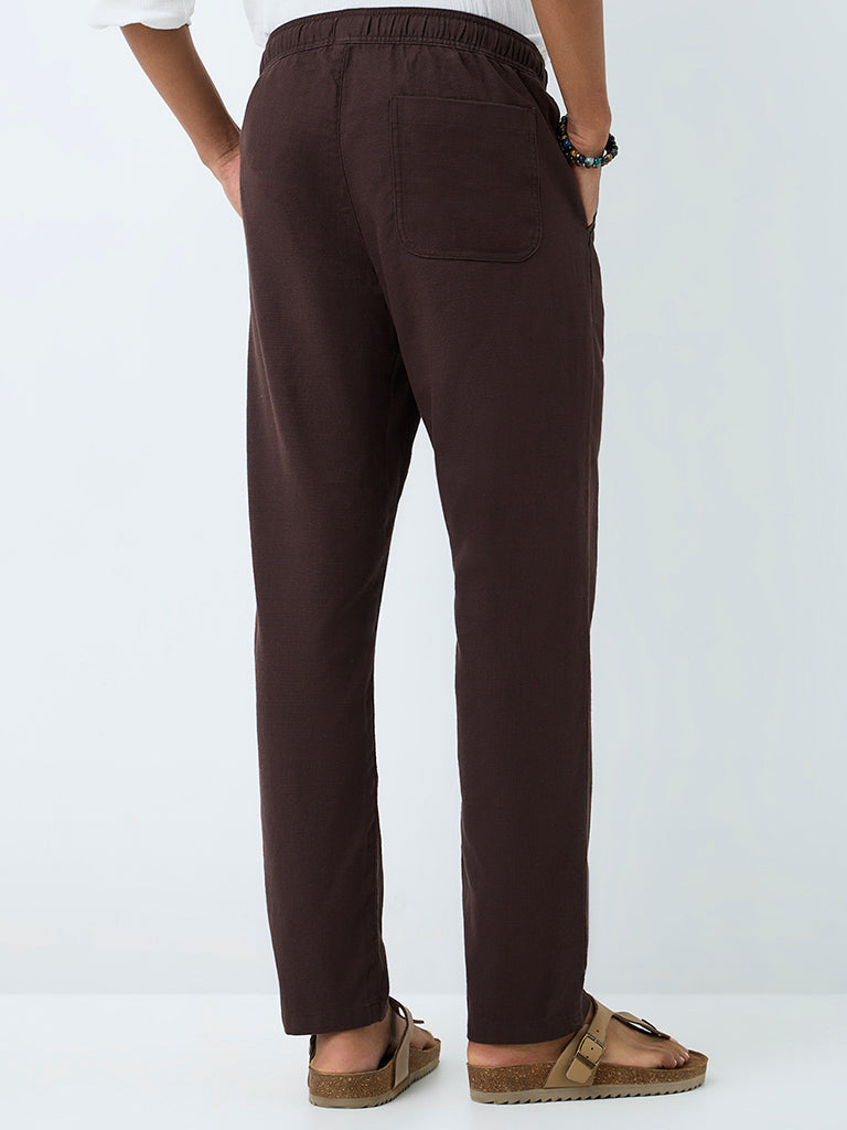 ETA Dark Brown Relaxed-Fit Mid-Rise Chinos