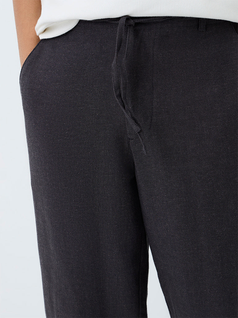 ETA Charcoal Relaxed-Fit Mid-Rise Cotton-Blend Chinos