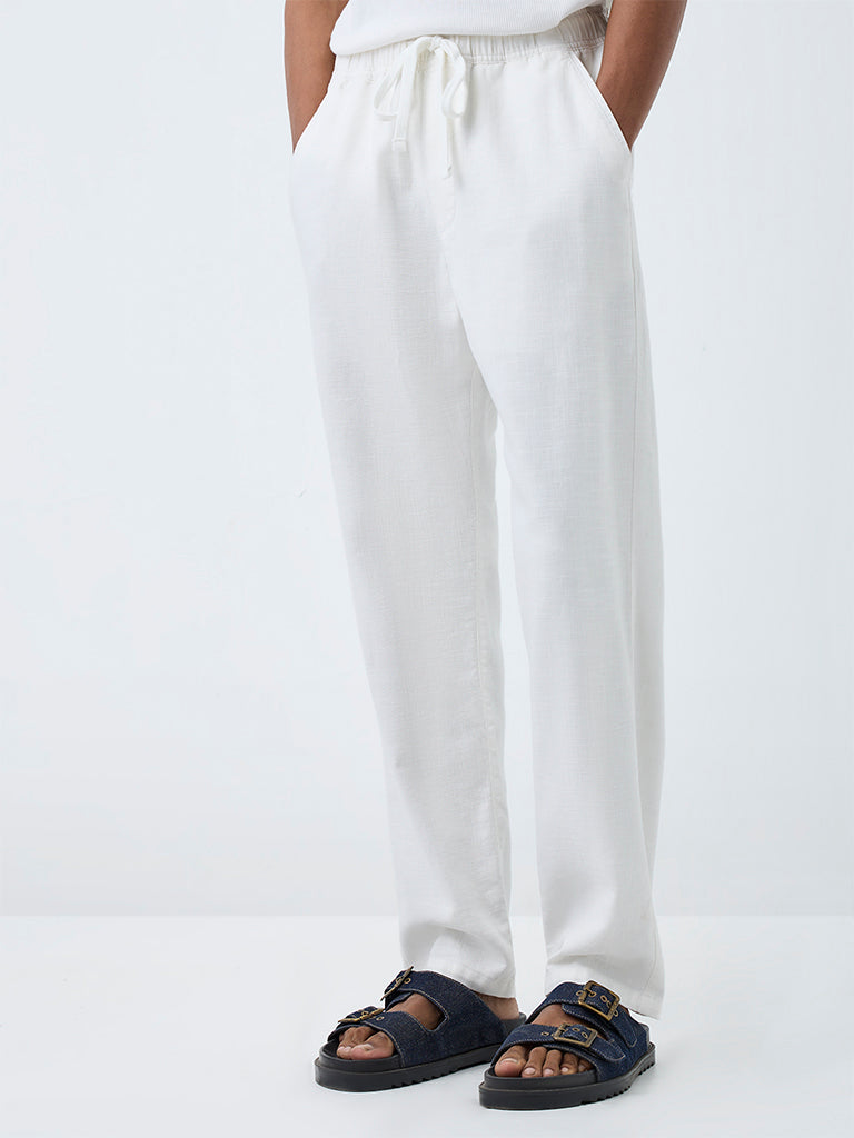 ETA Off-White Relaxed-Fit Mid-Rise Cotton Pants