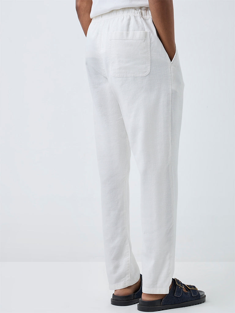 ETA White Relaxed-Fit Mid-Rise Cotton Pants