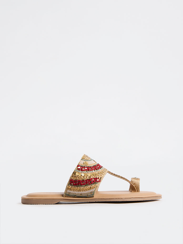 LUNA BLU Multicolour Kolhapuri Sandals