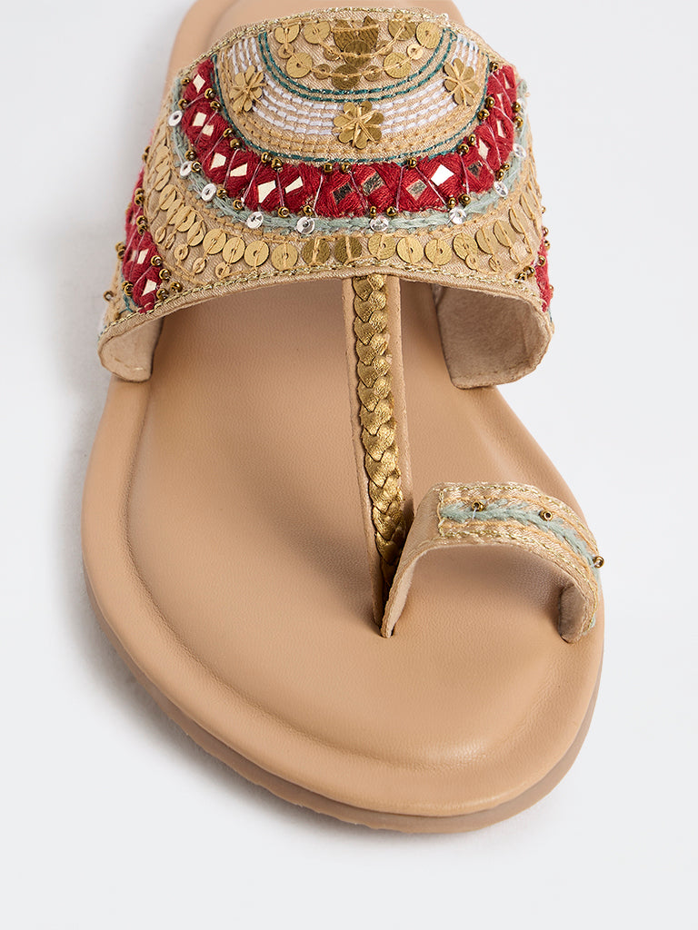 LUNA BLU Multicolour Kolhapuri Sandals
