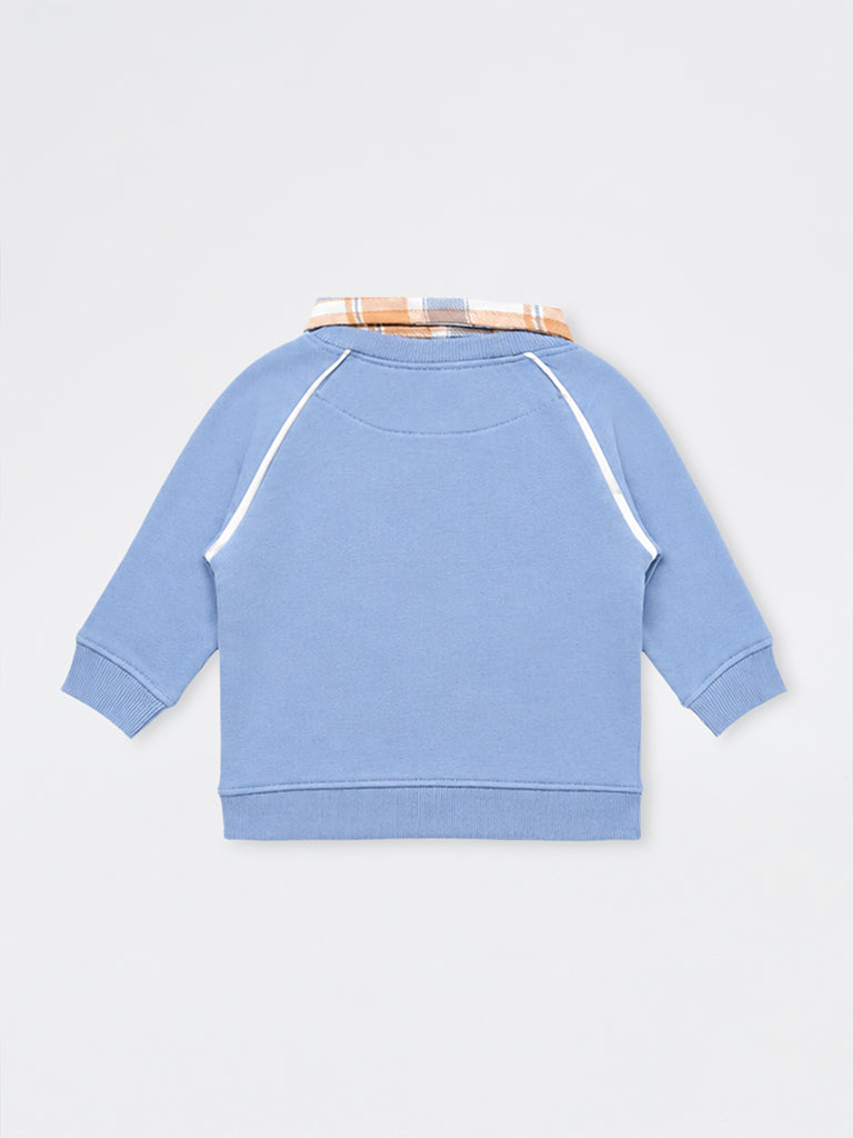 HOP Baby Boys Blue Dog Embroidered Cotton-Blend Sweatshirt