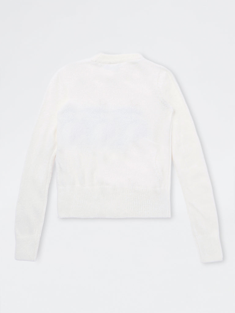 Girls Off-White Dog Embroidered Sweater