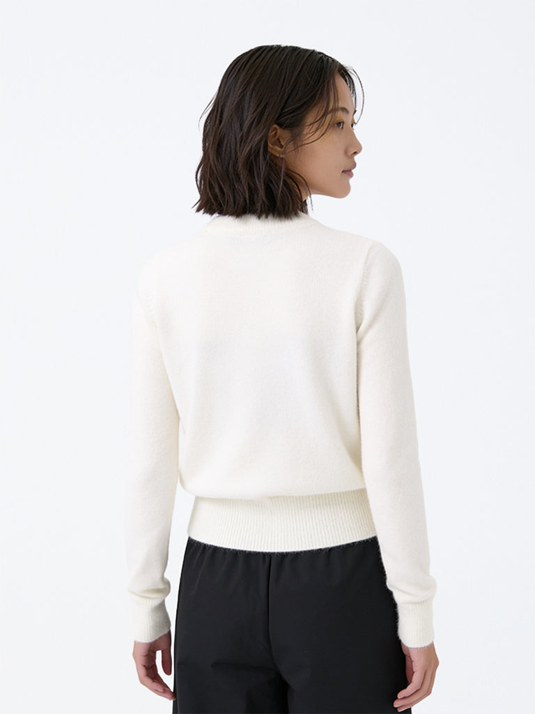 Girls Off-White Dog Embroidered Sweater