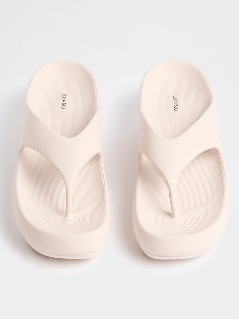 LUNA BLU Light Pink Thong-Strap Comfort Sandals