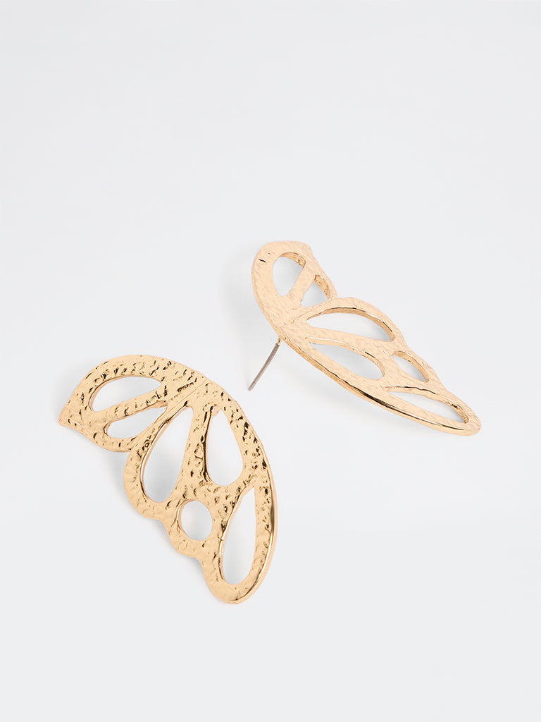 Westside Accessories Gold Textured Butterfly Earrings