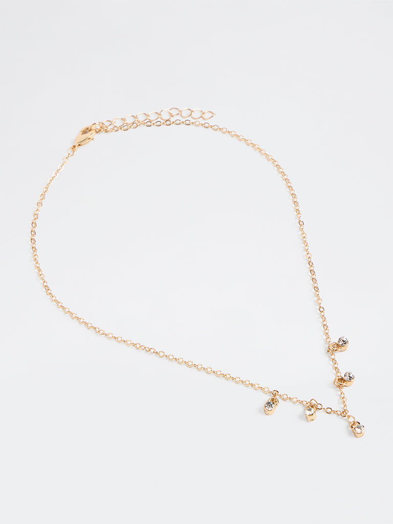 Westside Accessories Gold Diamante Detailed Necklace