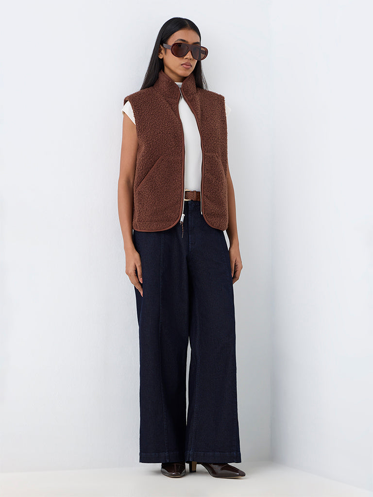 Wardrobe Brown Fleece-Textured Jacket