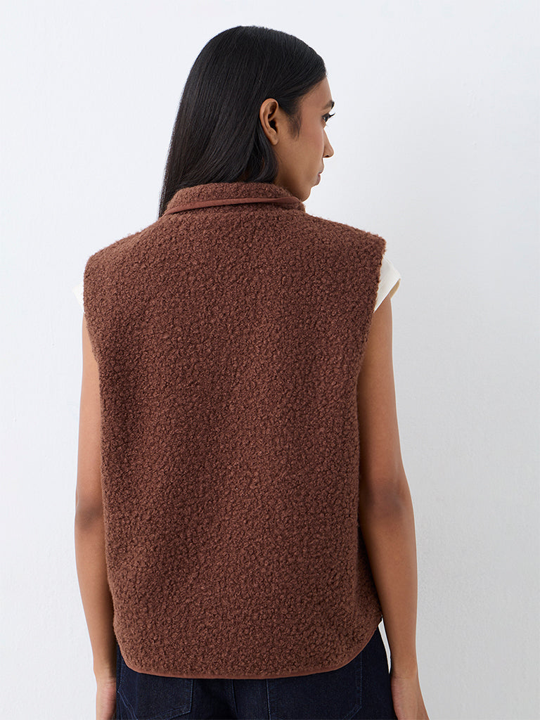 Wardrobe Brown Fleece-Textured Jacket