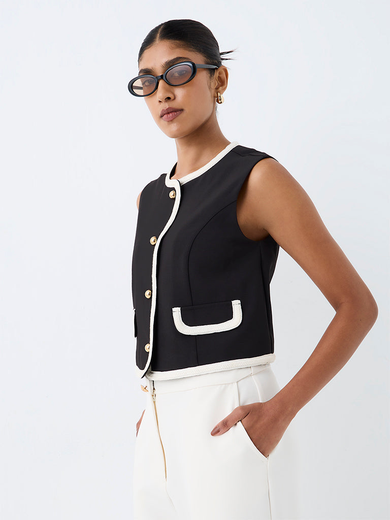 Wardrobe Black Contrast Design Top
