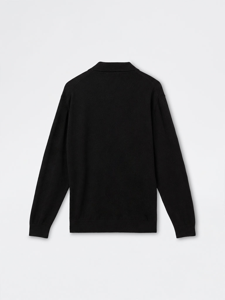 WES Casuals Black Solid Relaxed-Fit Cotton Shirt
