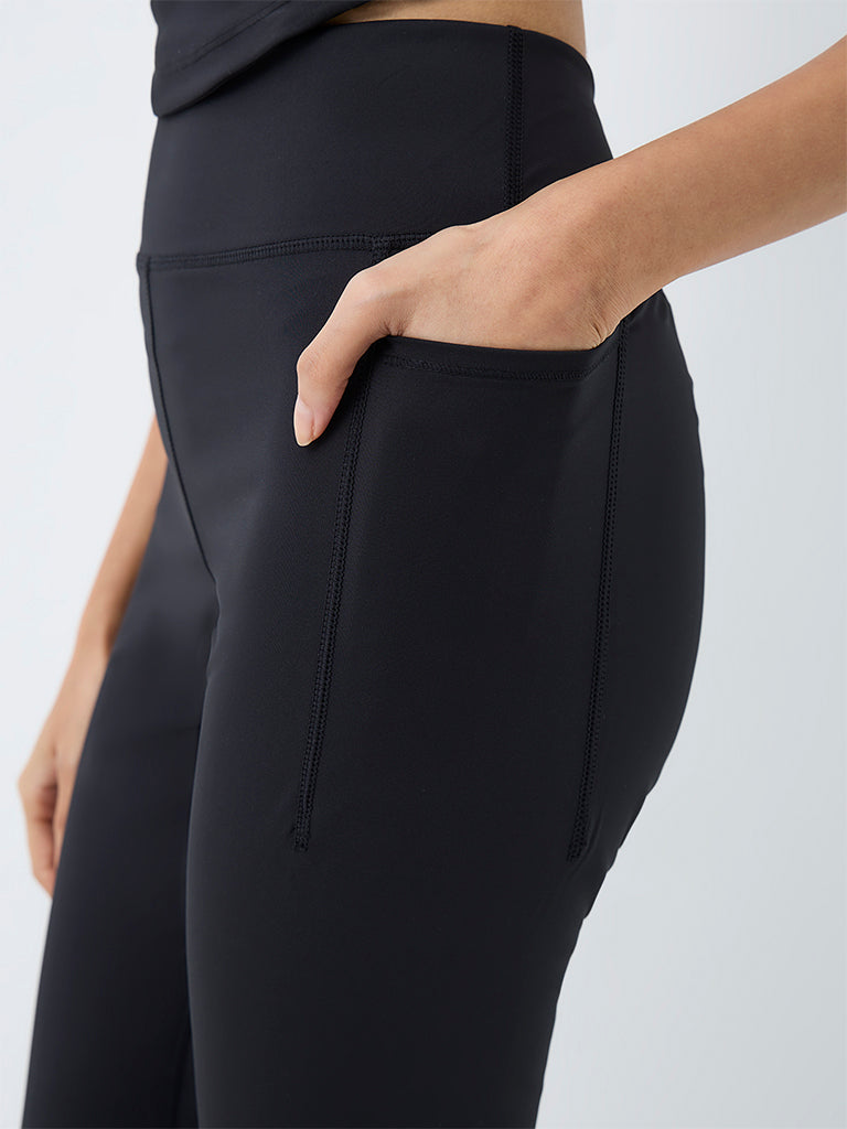 Nuoflexx Black Solid High-Rise Yoga Pants