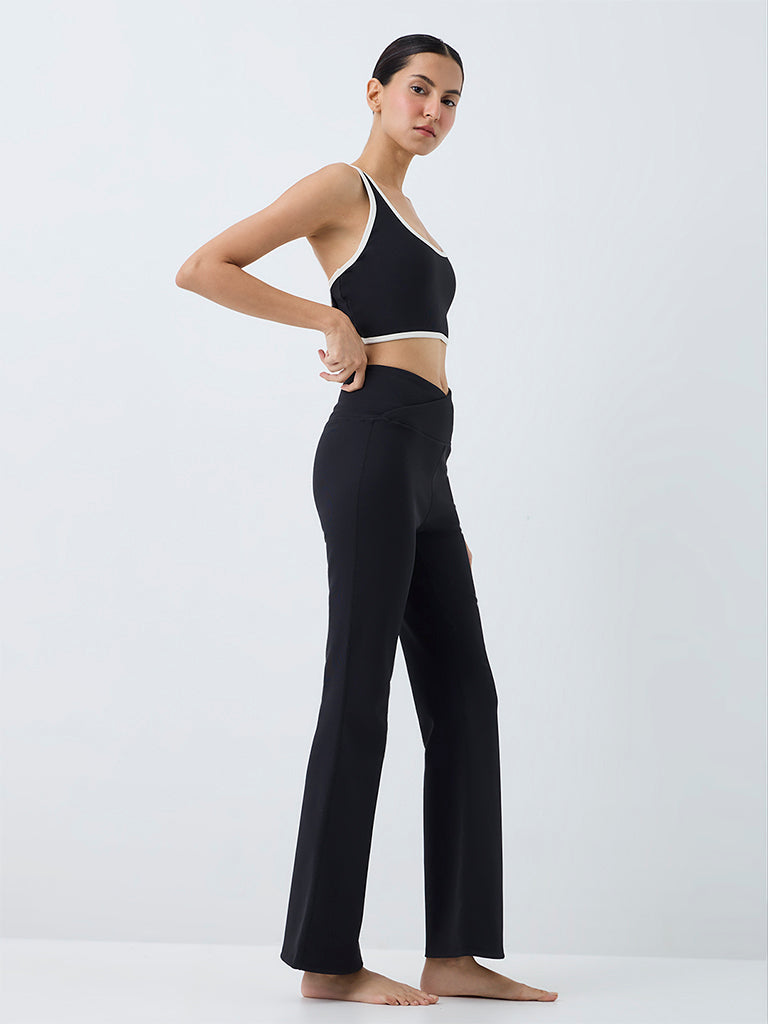 Nuoflexx Black Ribbed Padded Bralet Top