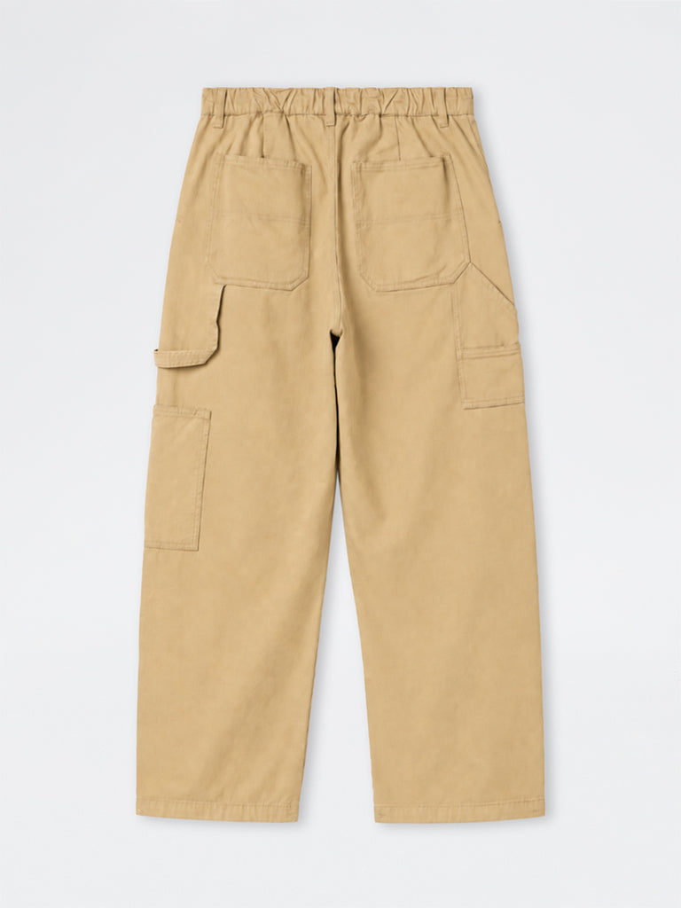 WES Casuals Khaki Relaxed-Fit Mid-Rise Cotton Chinos