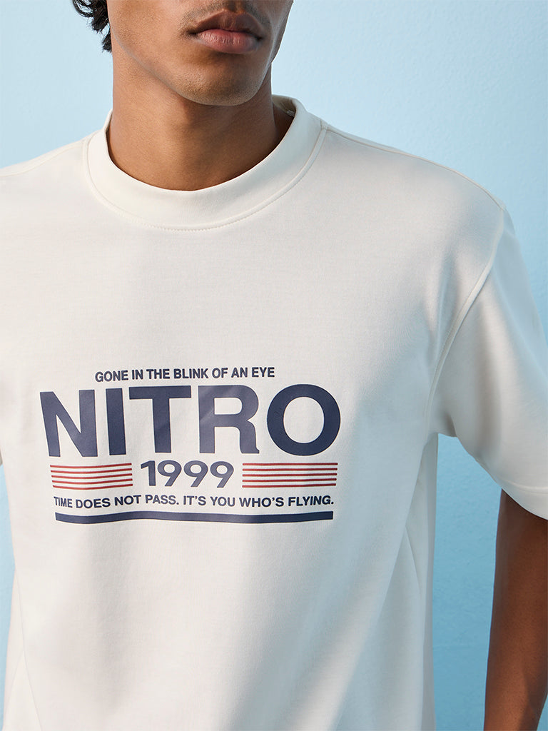 Nuoflexx Off-White Graphic Printed Relaxed-Fit Cotton-Blend T-Shirt