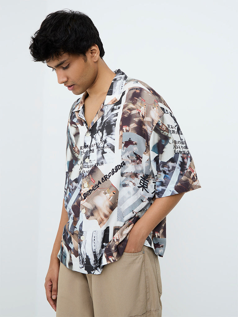 Nuon Multicolour Abstract Printed Relaxed-Fit Shirt