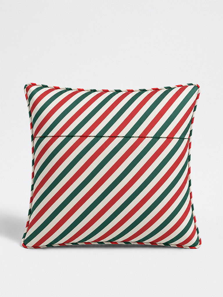 Westside Home Multicolor Text-Printed Xmas Cushion Cover