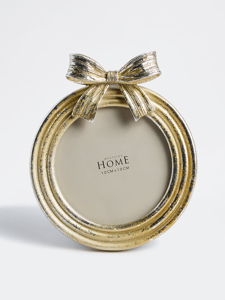 Westside Home Champagne Bow-Detail Xmas Photo Frame
