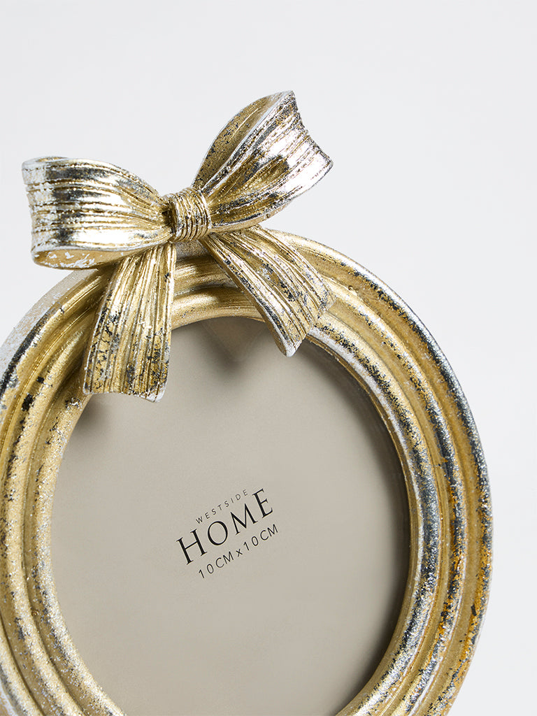 Westside Home Champagne Bow-Detail Xmas Photo Frame