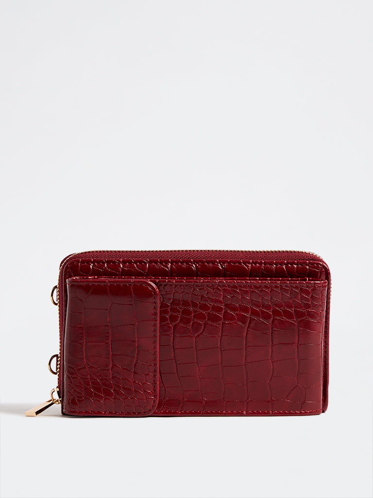 Westside Red Textured Phone Sling Bag