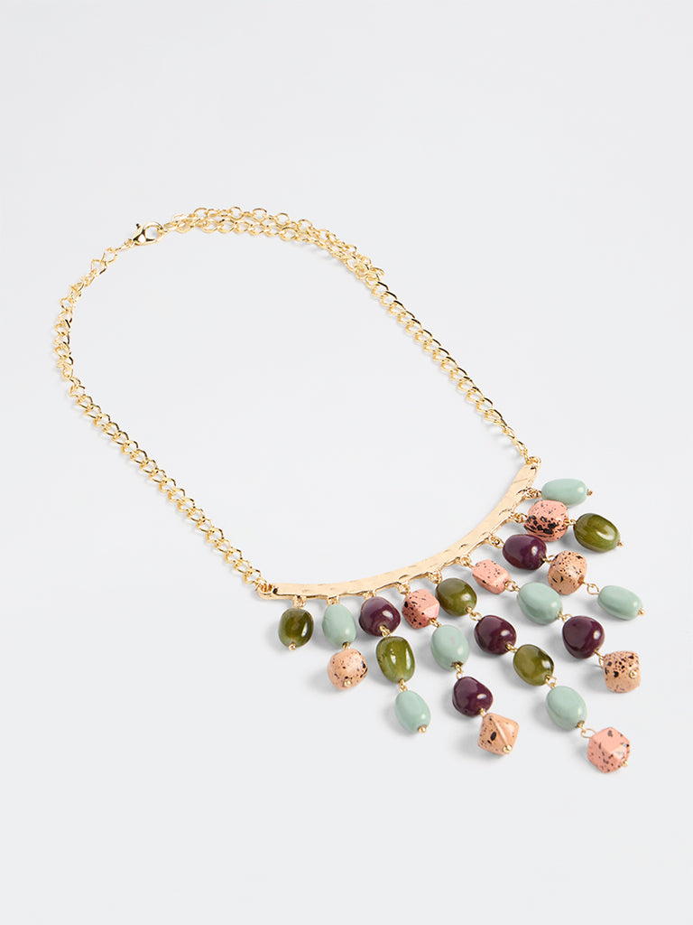 Westside Accessories Multi Color Stone Statement Collar Necklace