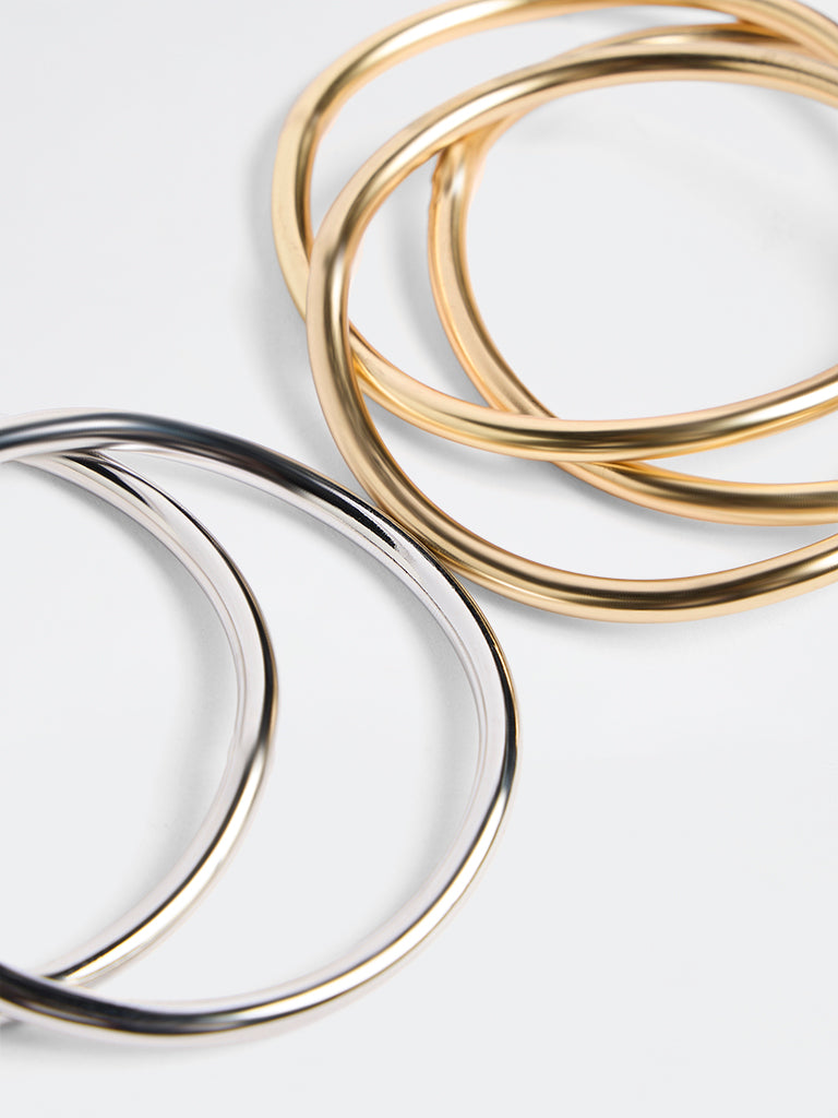Westside Accessories Gold and Silver Bangles - Pack of 6