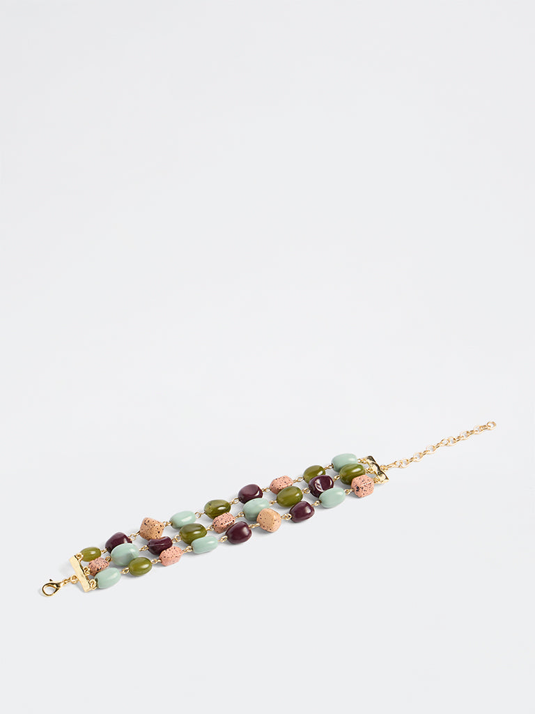 Westside Accessories Multi Color Stone Statement Bracelet