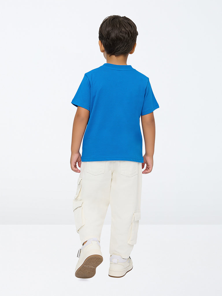 HOP Kids Boys Off-White Mid-Rise Cargo Jeans