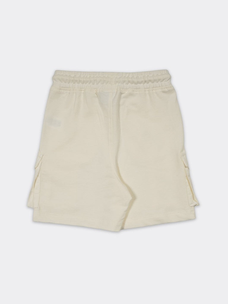 HOP Kids Boys Off-White Cargo Pocket Relaxed Fit Cotton Shorts