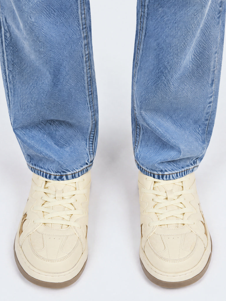 SOLEPLAY Cream Lace-Up Sneakers