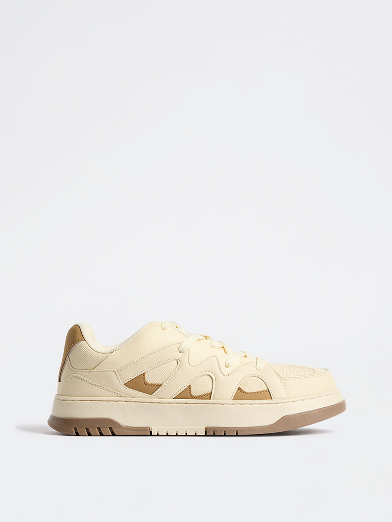 SOLEPLAY Cream Lace-Up Sneakers