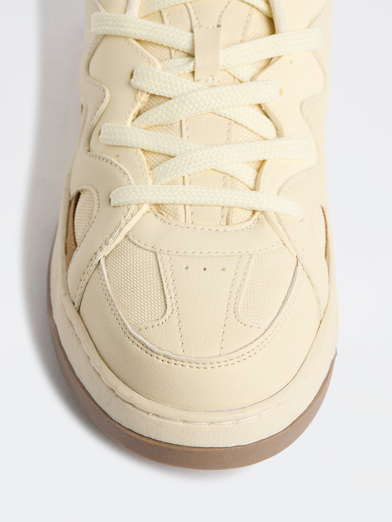 SOLEPLAY Cream Lace-Up Sneakers