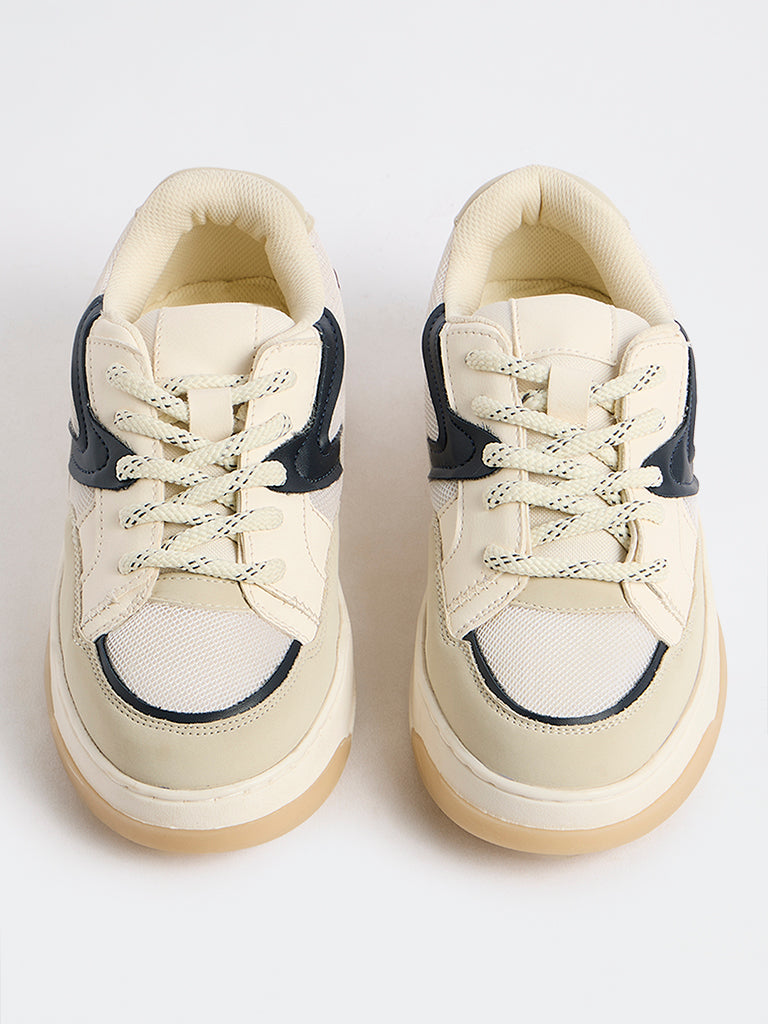 LUNA BLU Cream Mesh Sneakers