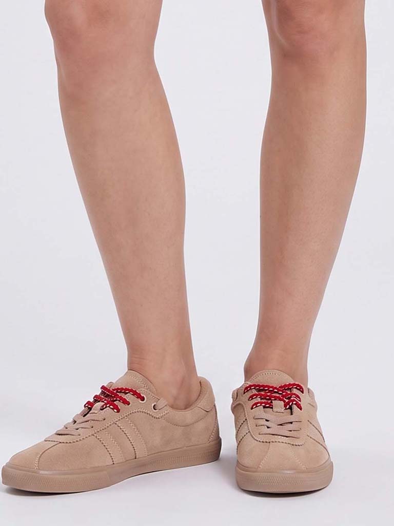 LUNA BLU Beige Lace-Up Sneakers